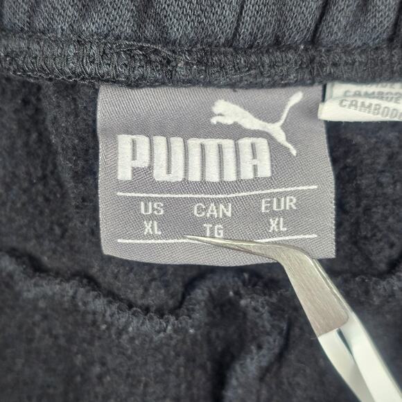 Puma Mens XL Black Sweatpants with Drawstring and Pockets - Picture 6 of 11